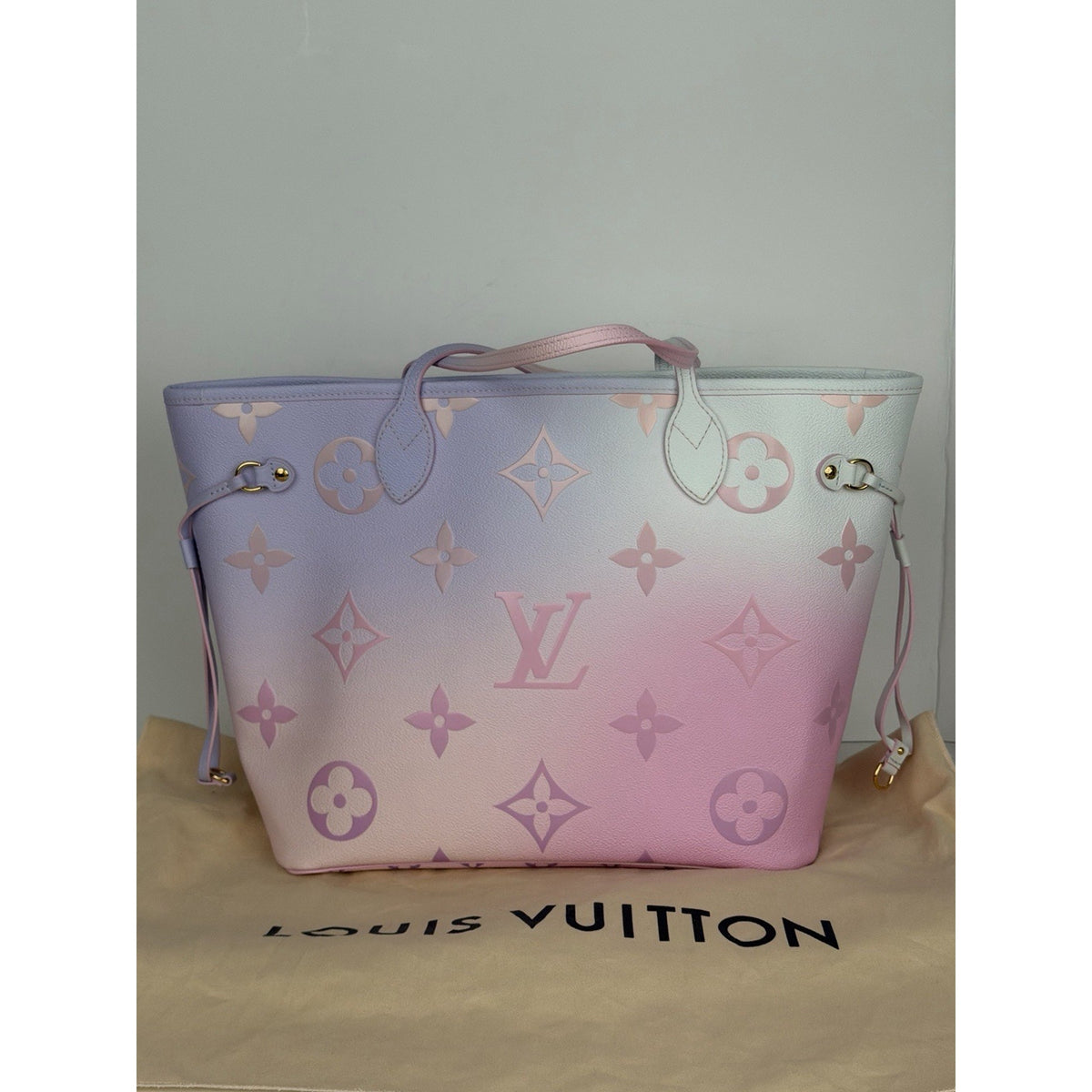 Louis Vuitton Spring in the City Neverfull Bag MM Sunrise Pastel Canvas NFC C5