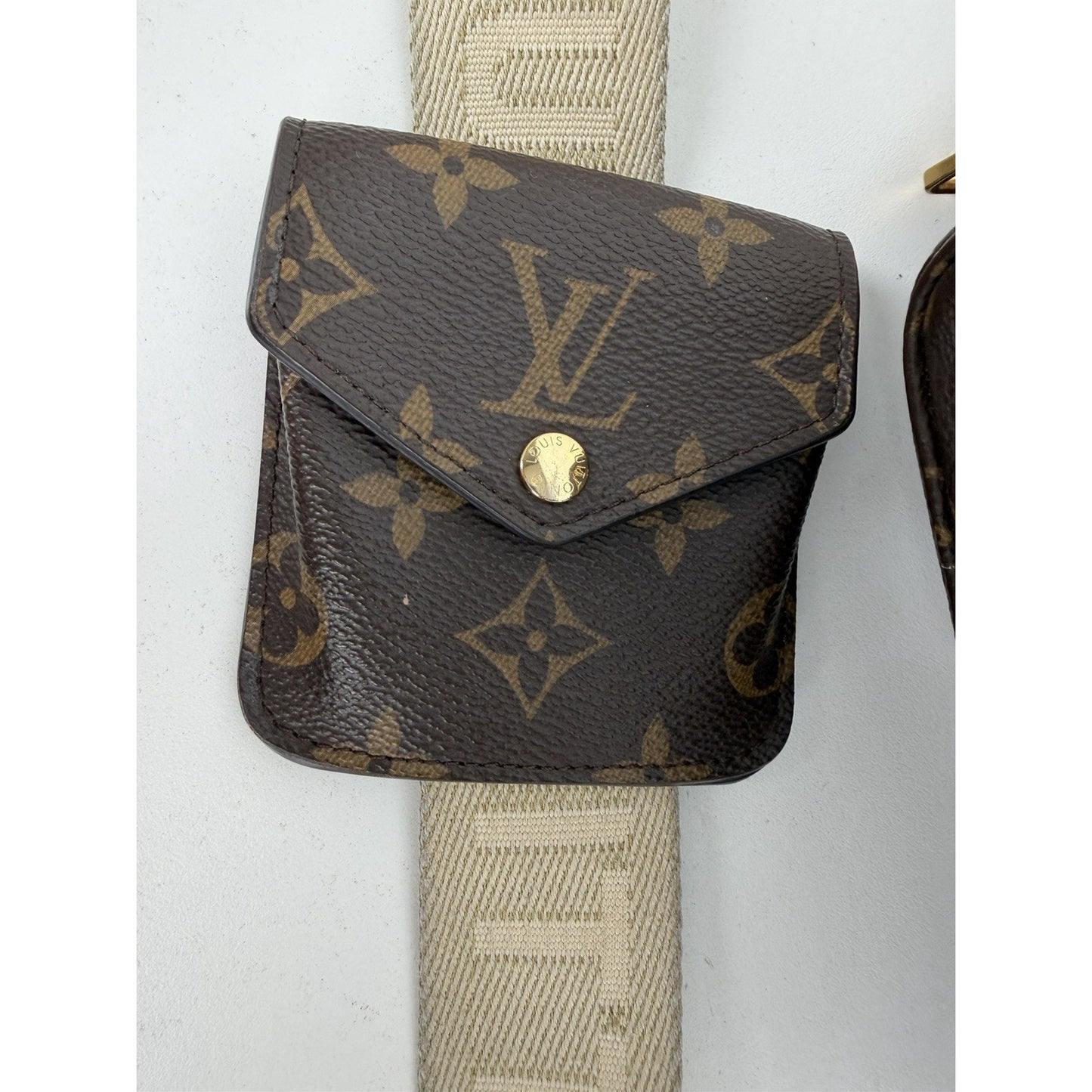 Louis Vuitton Utility Shoulder Bag in Brown LV Monogram Coated Canvas NFC E-1