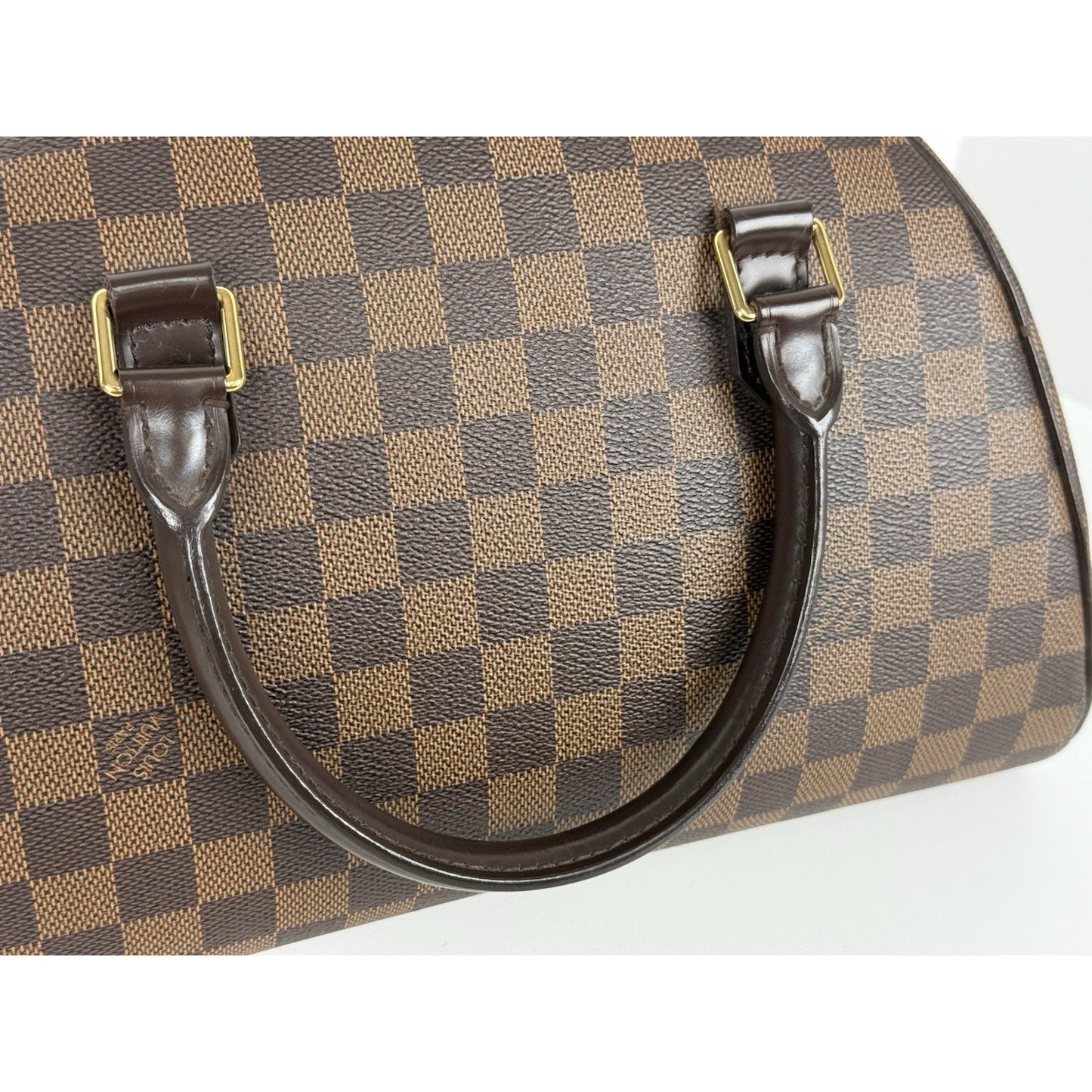 Louis Vuitton Ribera Handbag Damier Ebene Brown Canvas Women's Bag