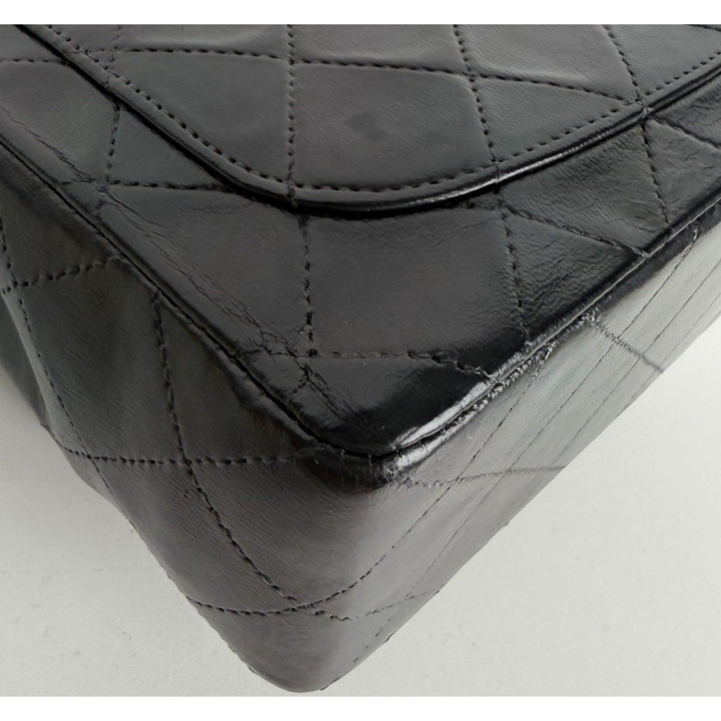 Chanel Mini Square Single Flap Bag in Black Vintage 1986-1988 E-8