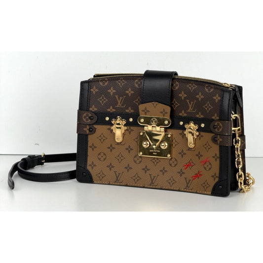 Louis Vuitton Trunk Clutch Bag in Reverse Monogram Coated Canvas NFC D2