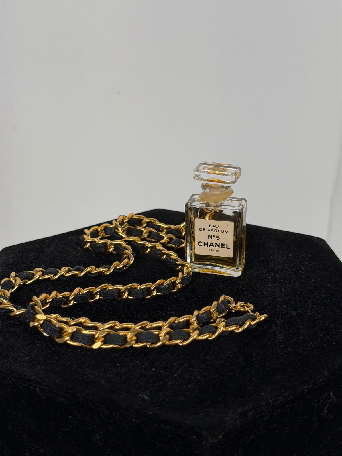 Chanel No. 5 Eau de Parfum Miniature Bottle Necklace/Charm Vintage on the Chain K1
