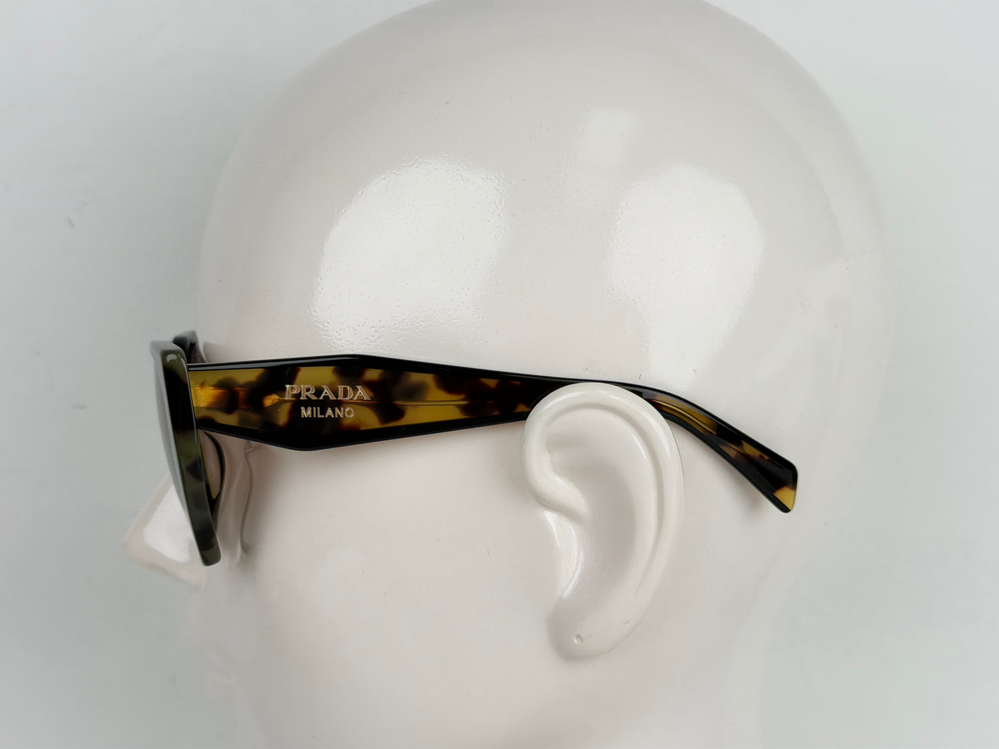 Prada PR15WS Rectangular Sunglasses in Black/Medium Tortoise Frame with Gray Gradient Lenses YK-3