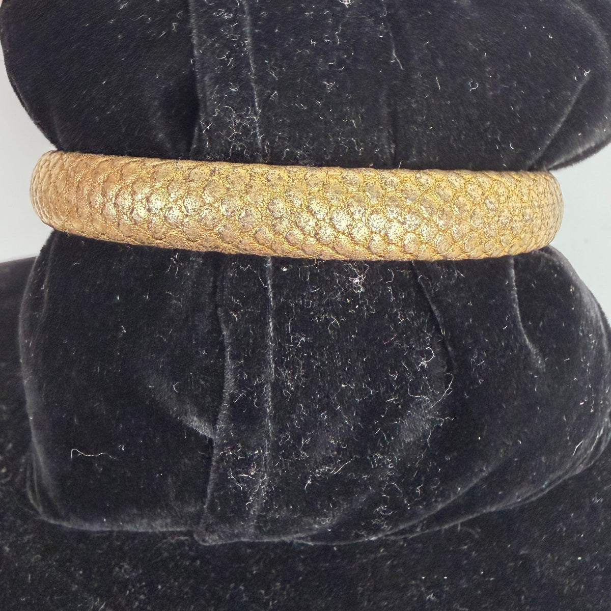 Bvlgari Serpenti Forever Leather Bracelet in Metallic Gold K1