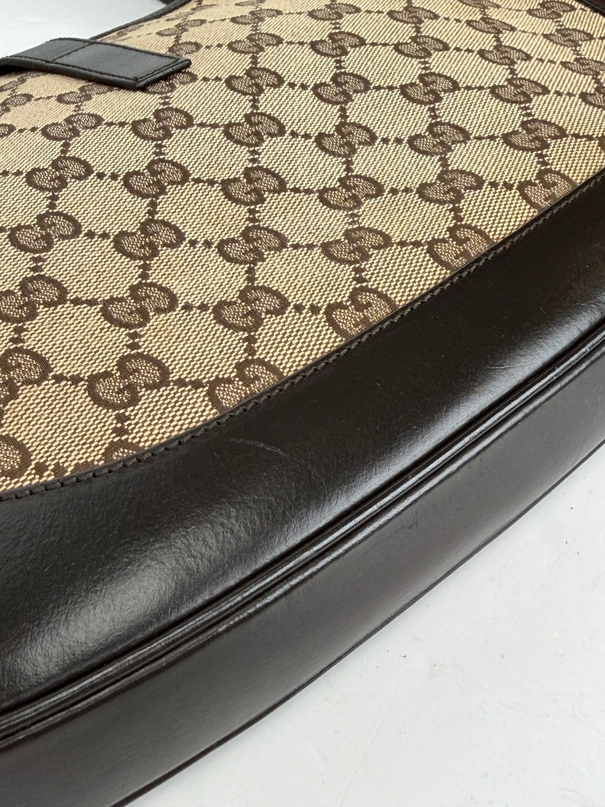 Gucci Jackie Shoulder Bag Vintage in Brown GG Canvas YU-3