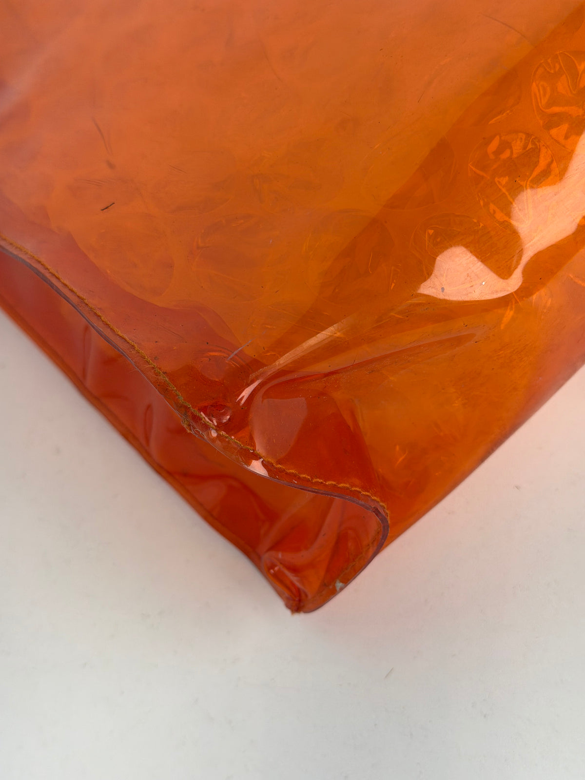 Hermes Souvenir De L'Exposition Kelly Orange Vinyl Hand Bag 1998
