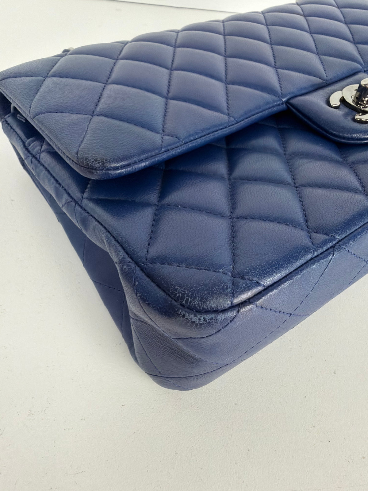 Chanel Classic Double Flap Small Bag in Blue Quilted Lambskin 2017