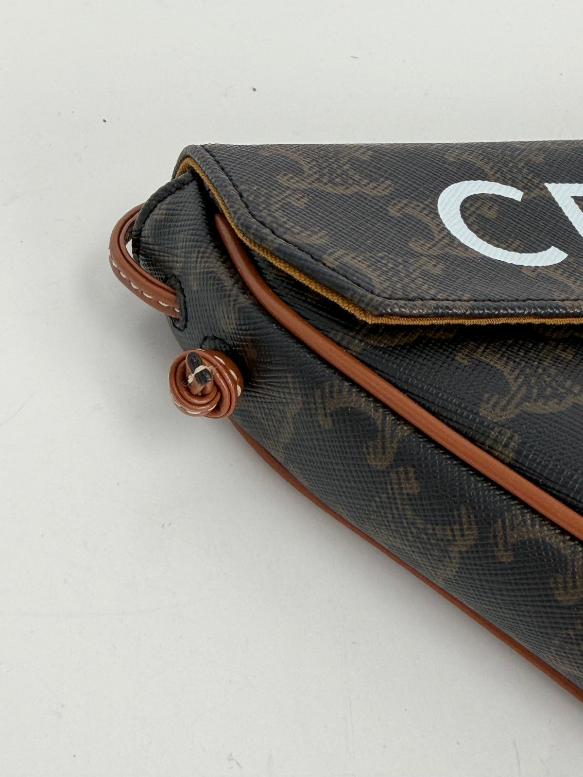 Celine Triangle Crossbody Bag in Brown Triomphe Coated Canvas YE-6