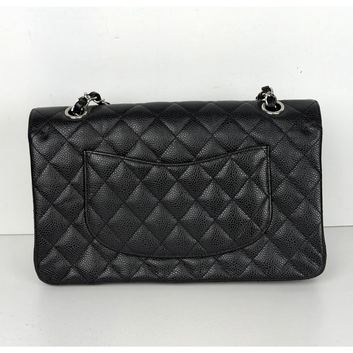 Chanel Classic Double Flap Shoulder Bag Medium in Black Caviar Leather 2012 D-04