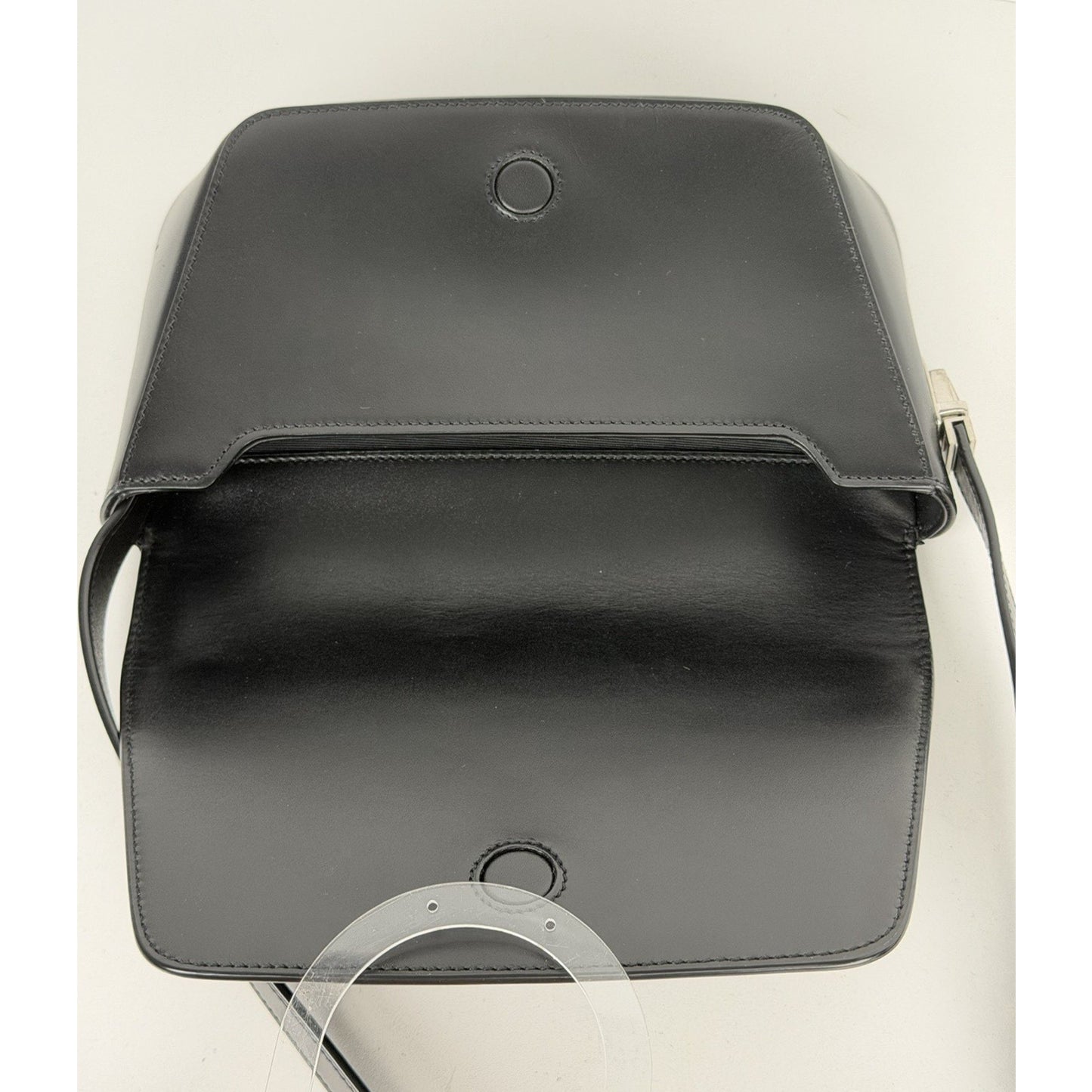 Saint Laurent Small Shoulder Bag in Black Calfskin Leather Foldover Flap Top S11