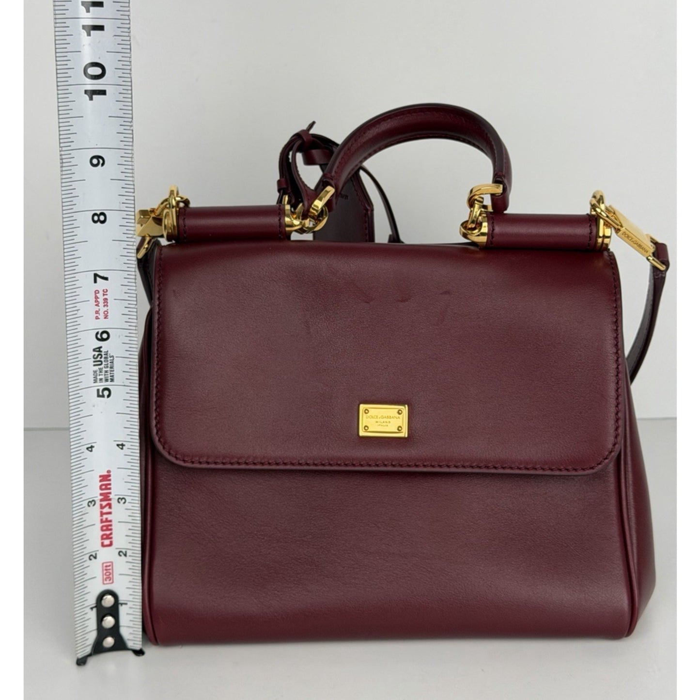 Dolce & Gabbana My Sicily Leather Medium Handbag in Bordeaux R1