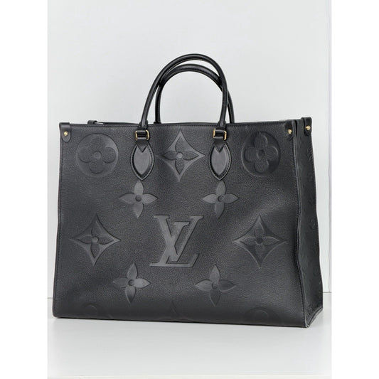 Louis Vuitton OnTheGo GM Tote Bag in Black Monogram Empreinte Leather NFC D-4