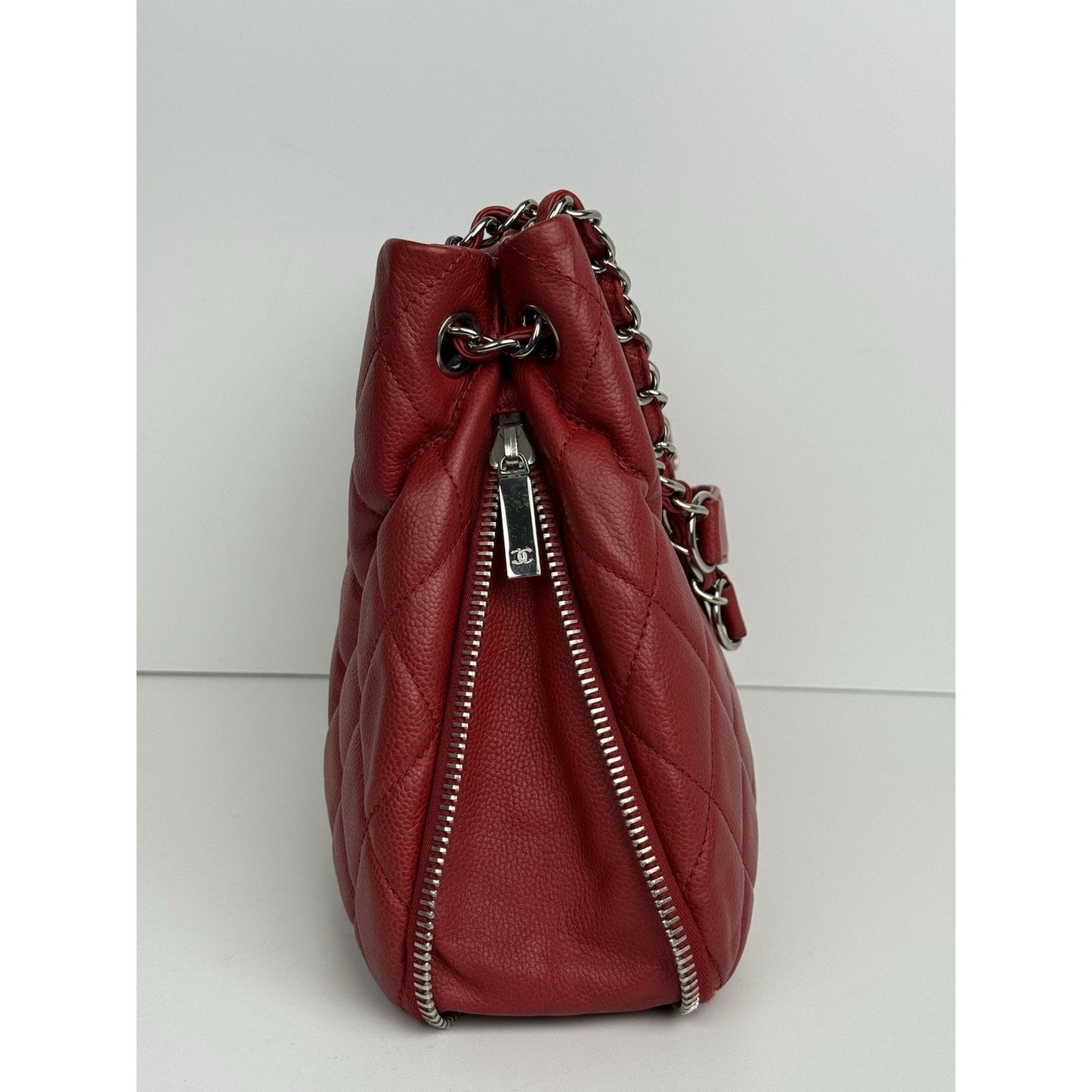 Chanel Timeless Petite Tote in Red Caviar Leather with Gold Hardware