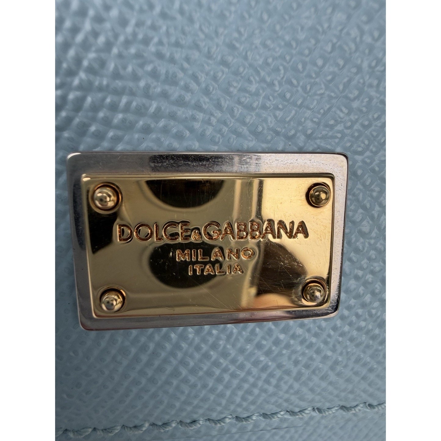 Dolce & Gabbana Sicily Bag Medium in Light Blue Leather Handbag C-1