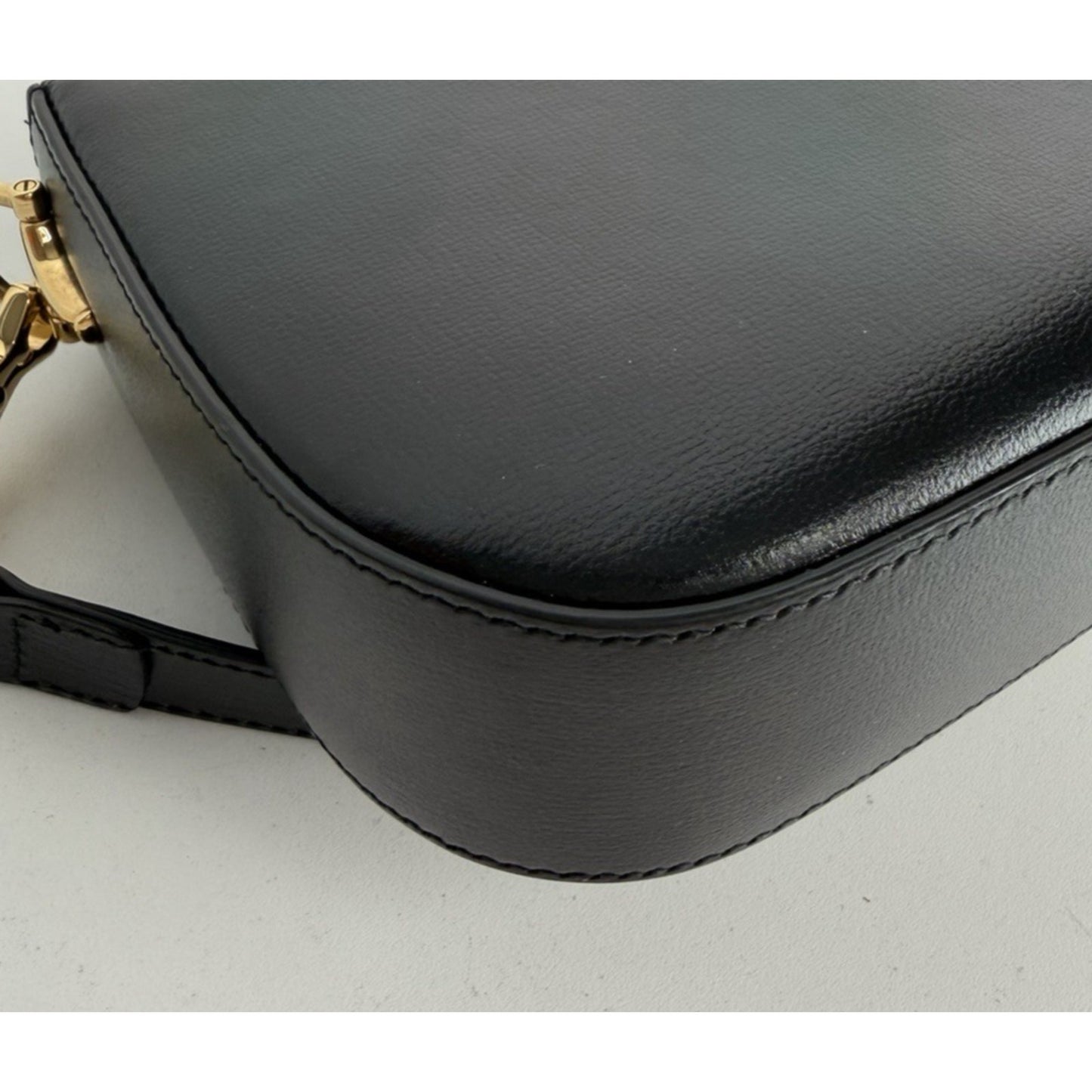 Gucci Horsebit 1955 Shoulder Bag in Black Leather Gold HW E-8
