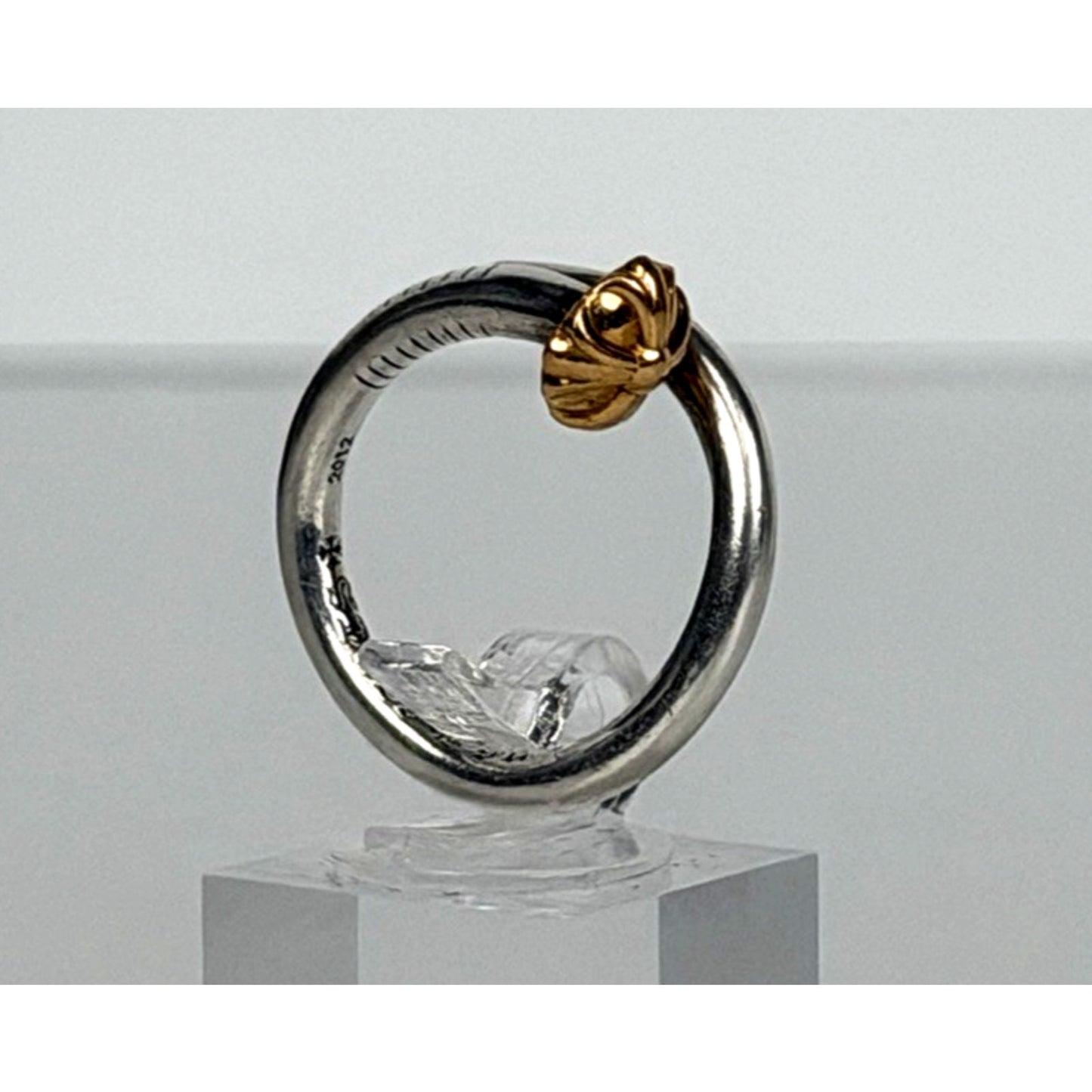 Chrome Hearts 22K Gold Nail Silver Cross Ring