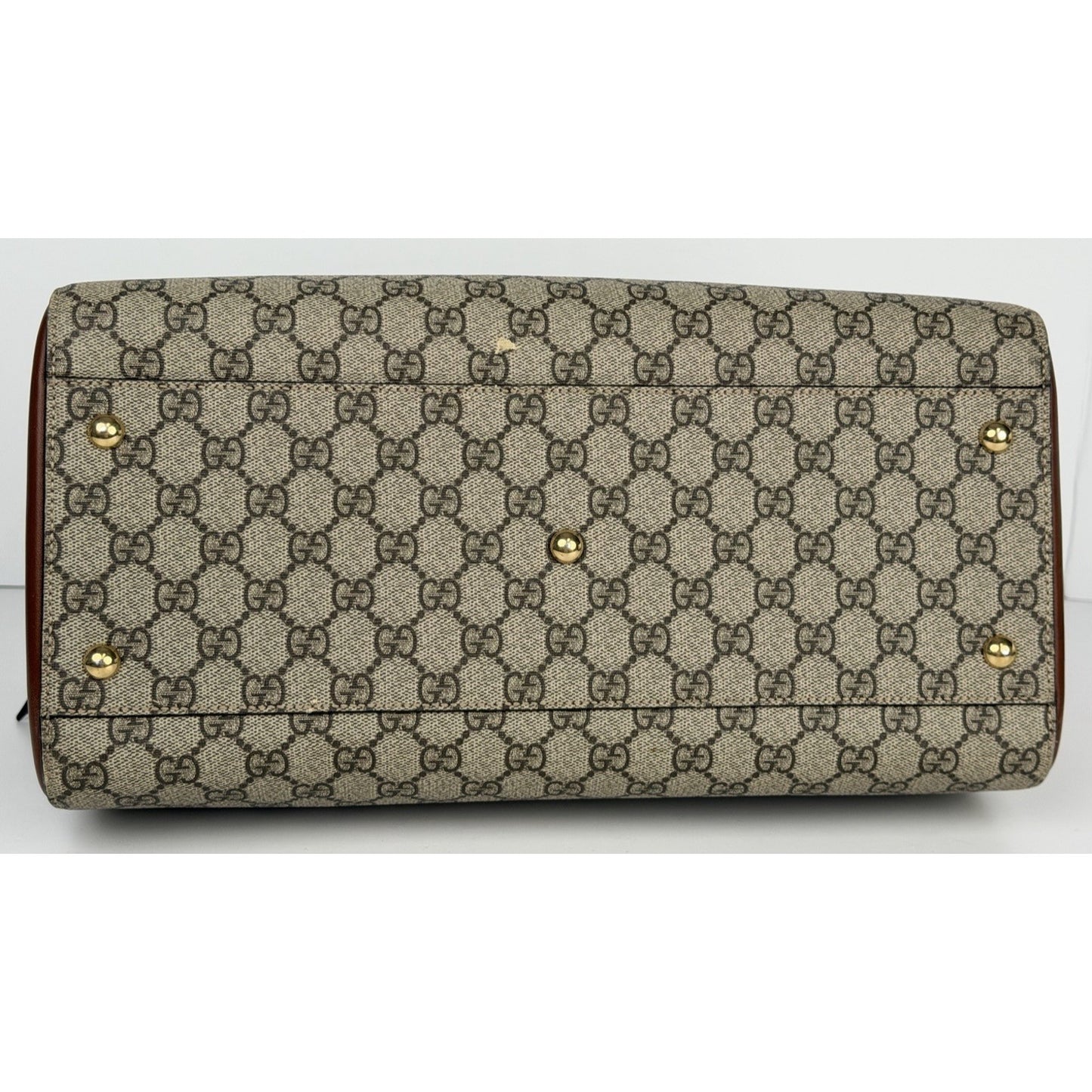 Gucci GG Supreme Canvas Boston Bag Medium Monogram Canvas and Leather Trim C1