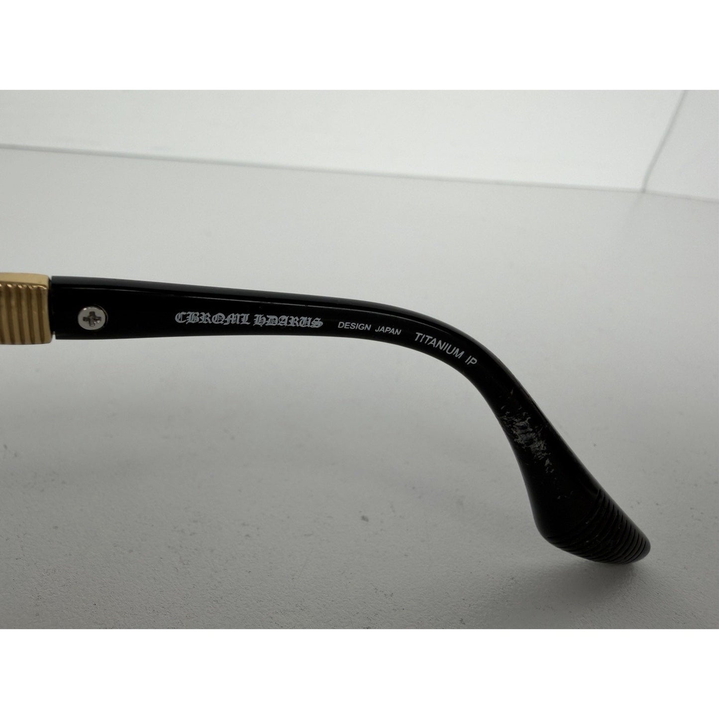 Chrome Hearts Eyeglasses Frame Titanium IP CH5605 Black&Gold K1
