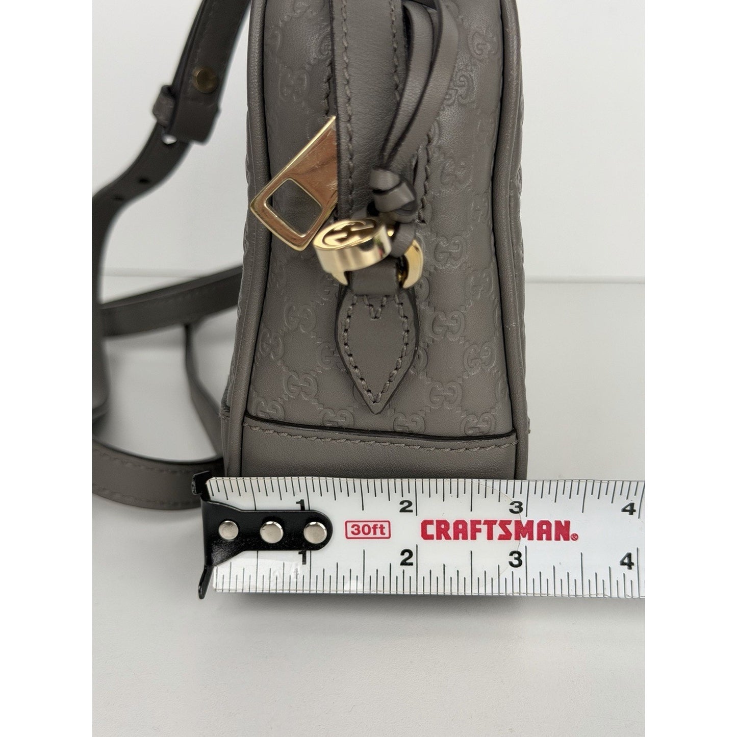 Gucci Bree Crossbody Bag Gray Microguccissima Leather S08