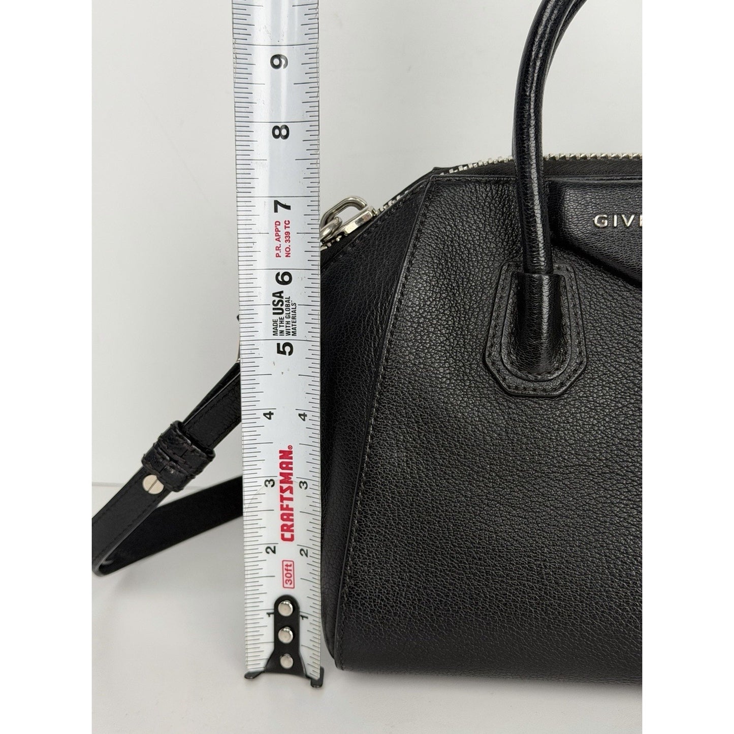 Givenchy Mini Antigona Bag in Black Grained Goatskin Leather S04