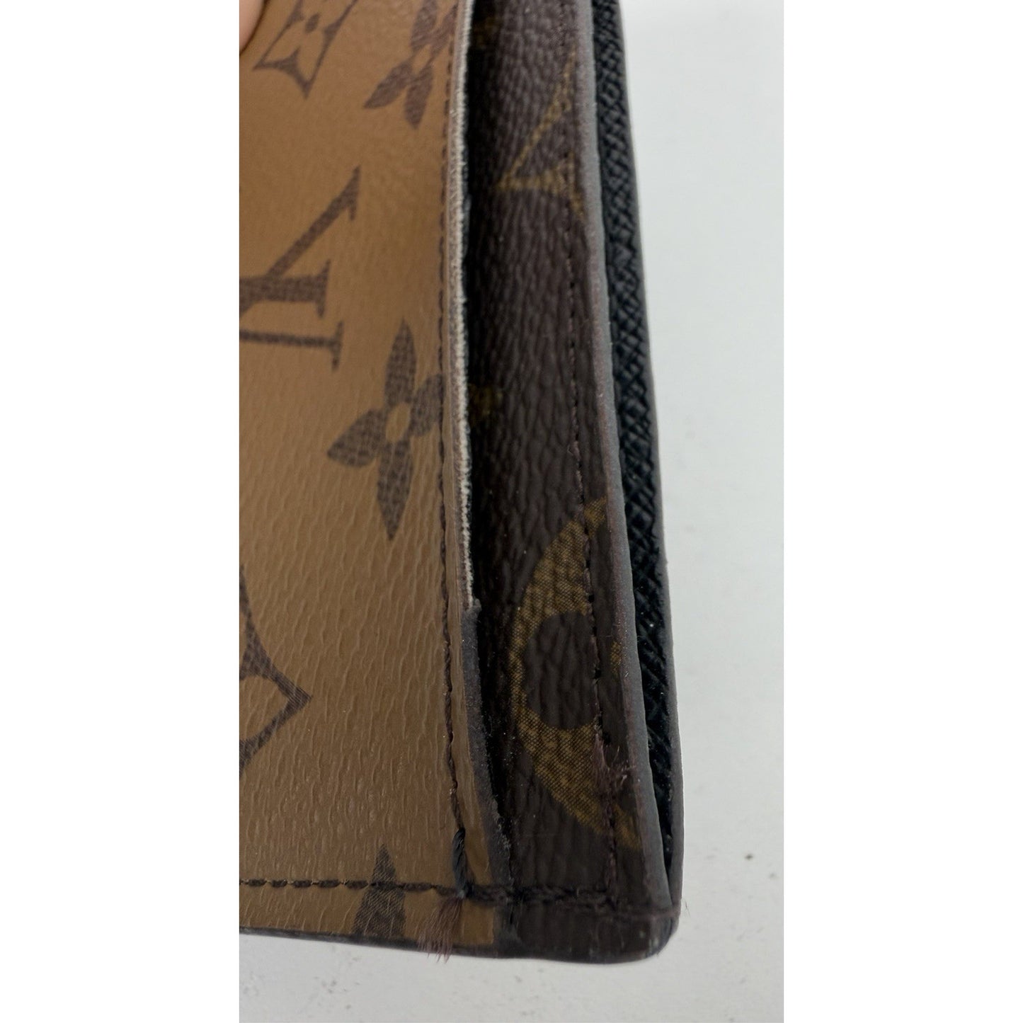 Louis Vuitton Reverse Monogram Card Holder Brown Coated Canvas NFC S11