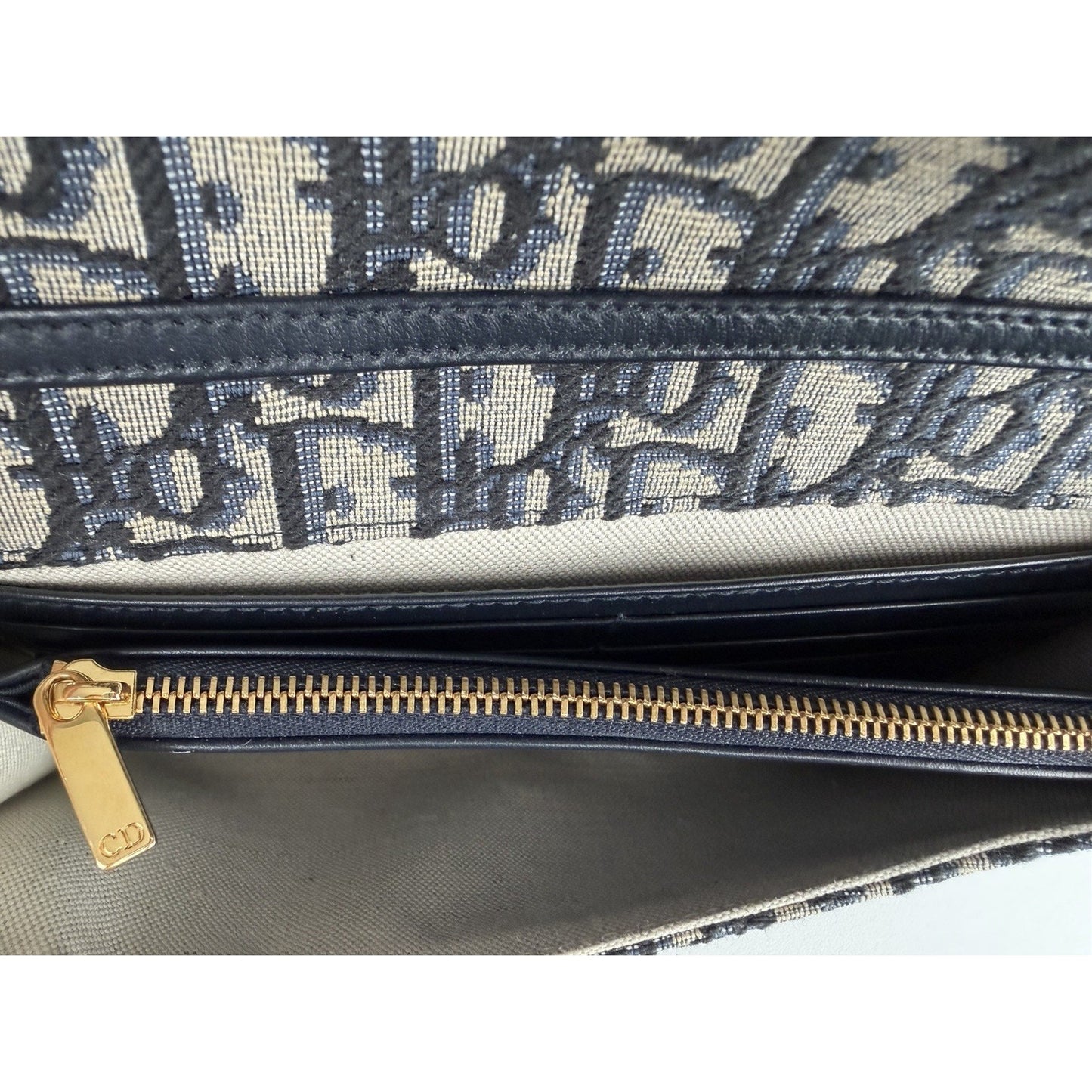 Christian Dior Oblique Jacquard Bobby East-West Chain Clutch Bag in Blue 2023 C6