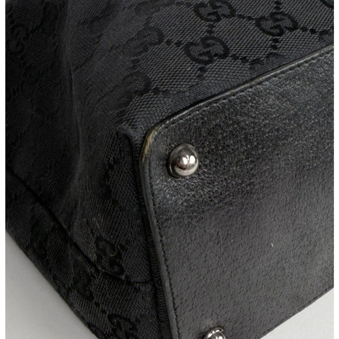 Gucci GG Canvas Eclipse Tote Bag Medium in Black GG Monogram Pattern S07