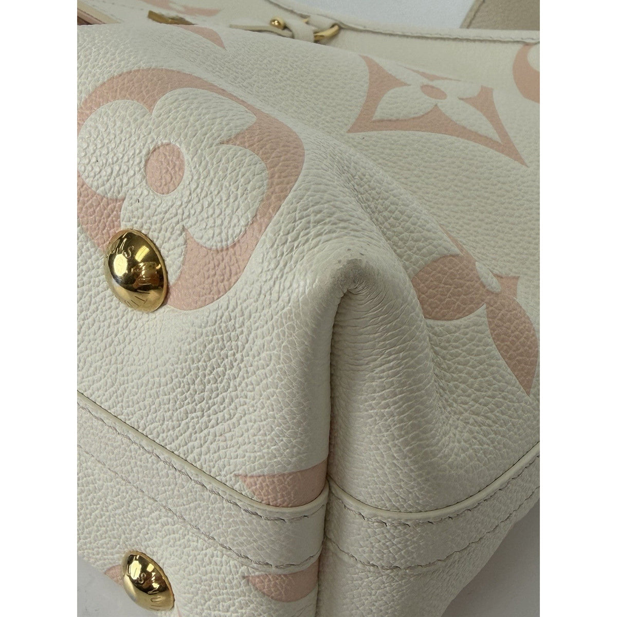 Louis Vuitton CarryAll Bag PM White Pink Giant Monogram Empreinte Leather NFC D7