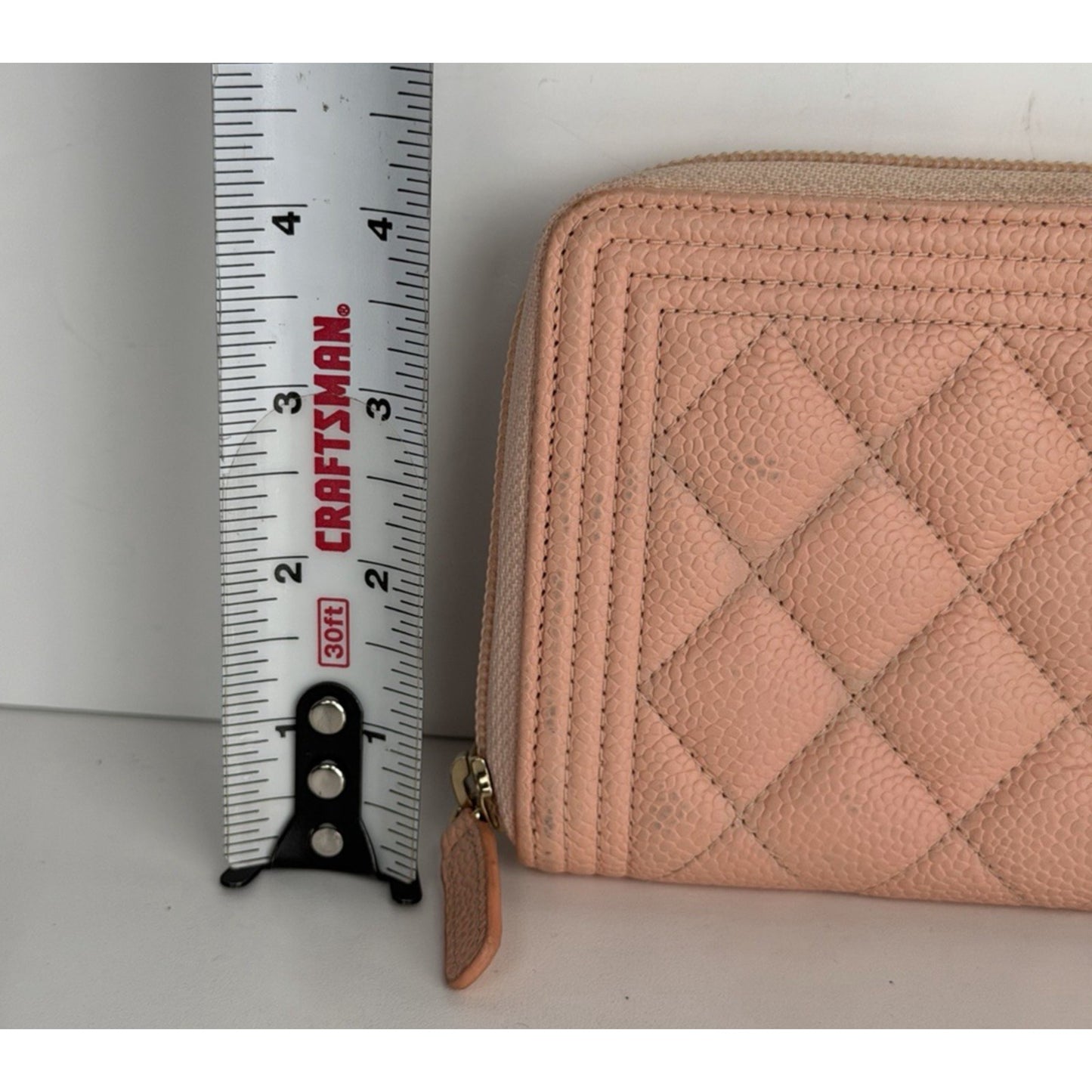 Chanel Boy Zip Around Wallet Pink Caviar Leather & Gold-tone Hardware 2019 K2