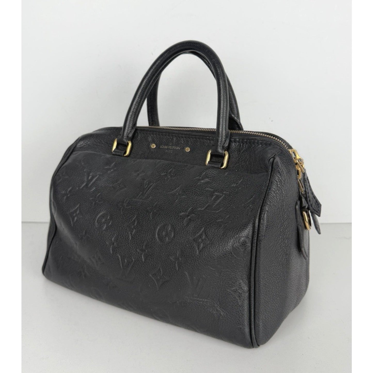 Louis Vuitton Speedy Bandouliere Bag 25 Black Monogram Leather 2016 S10