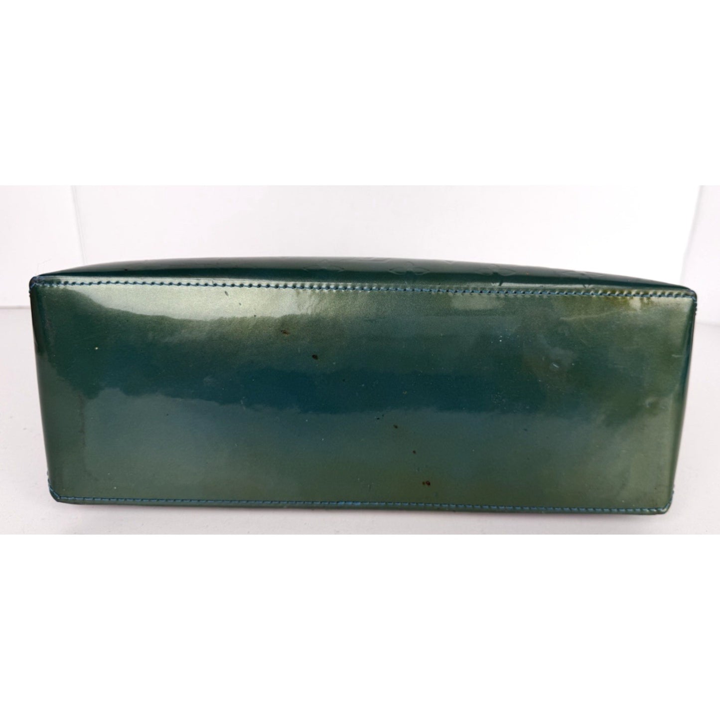 Louis Vuitton Wilshire PM Handbag Green Monogram Vernis Patent Leather S