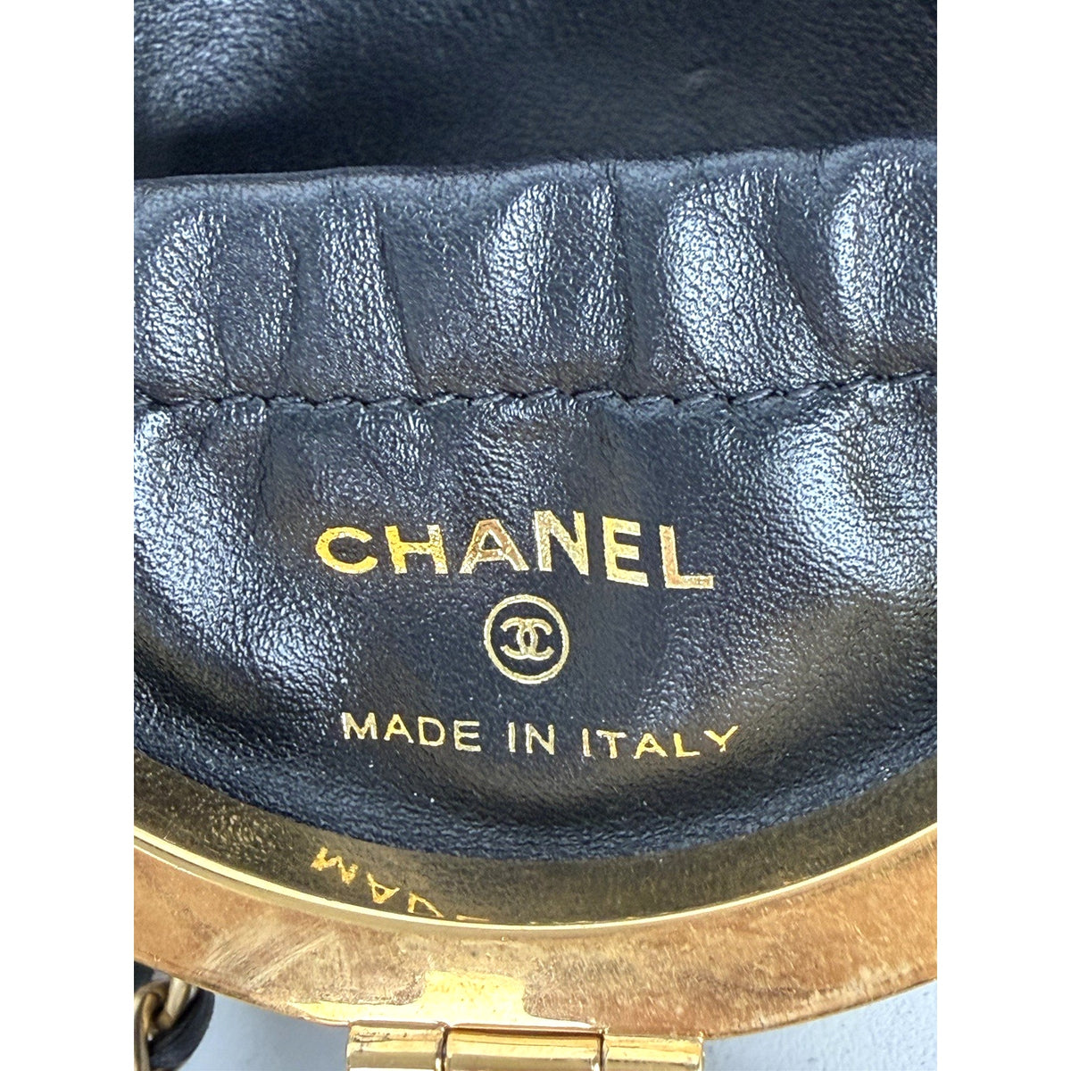 Chanel Sphere Minaudiere Clutch Bag in Black Leather Gold-tone Hardware NFC E-8