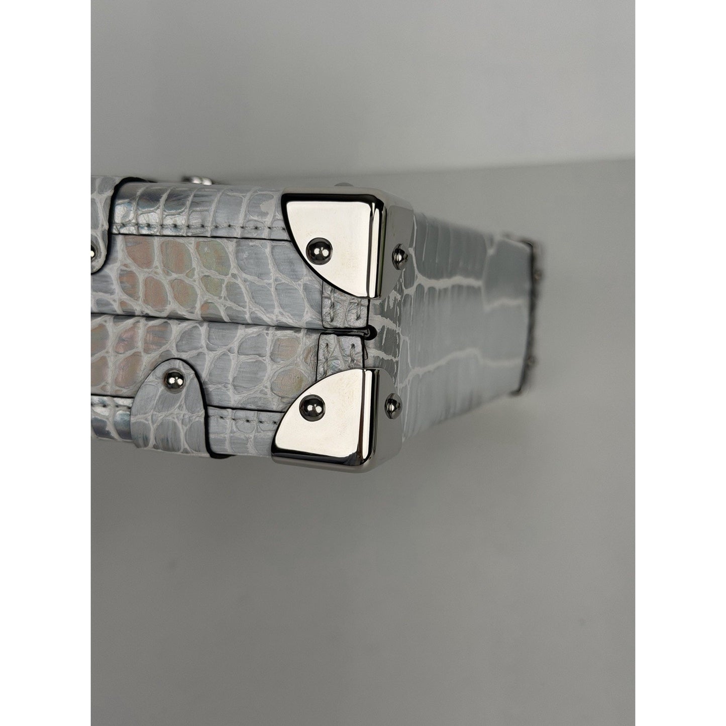 Louis Vuitton PM Bag Iridescent Silver Alligator Leather Microchipped E1