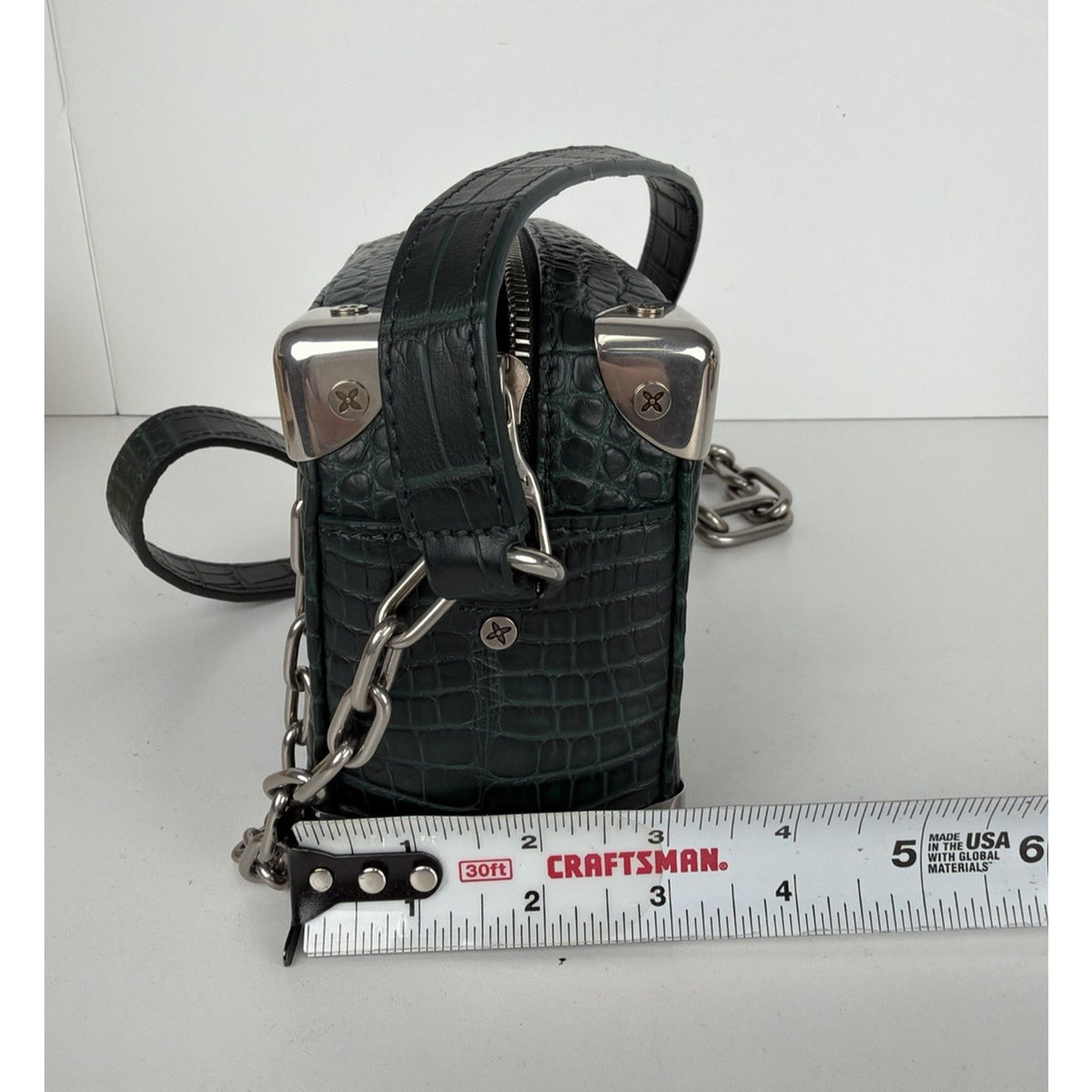 Louis Vuitton Soft Trunk Crossbody Bag Mini in Green Crocodile Leather NFC E2