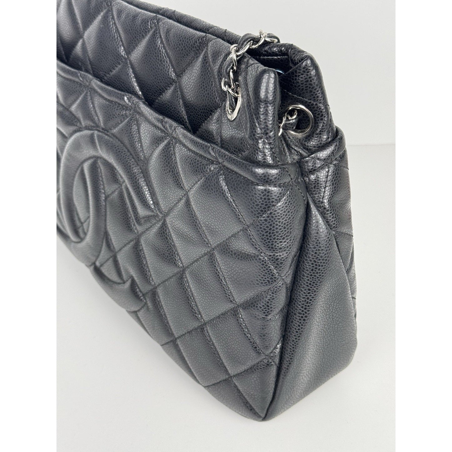 Chanel Timeless CC Soft Tote Bag in Black Quilted Caviar Leather (2012) B-6