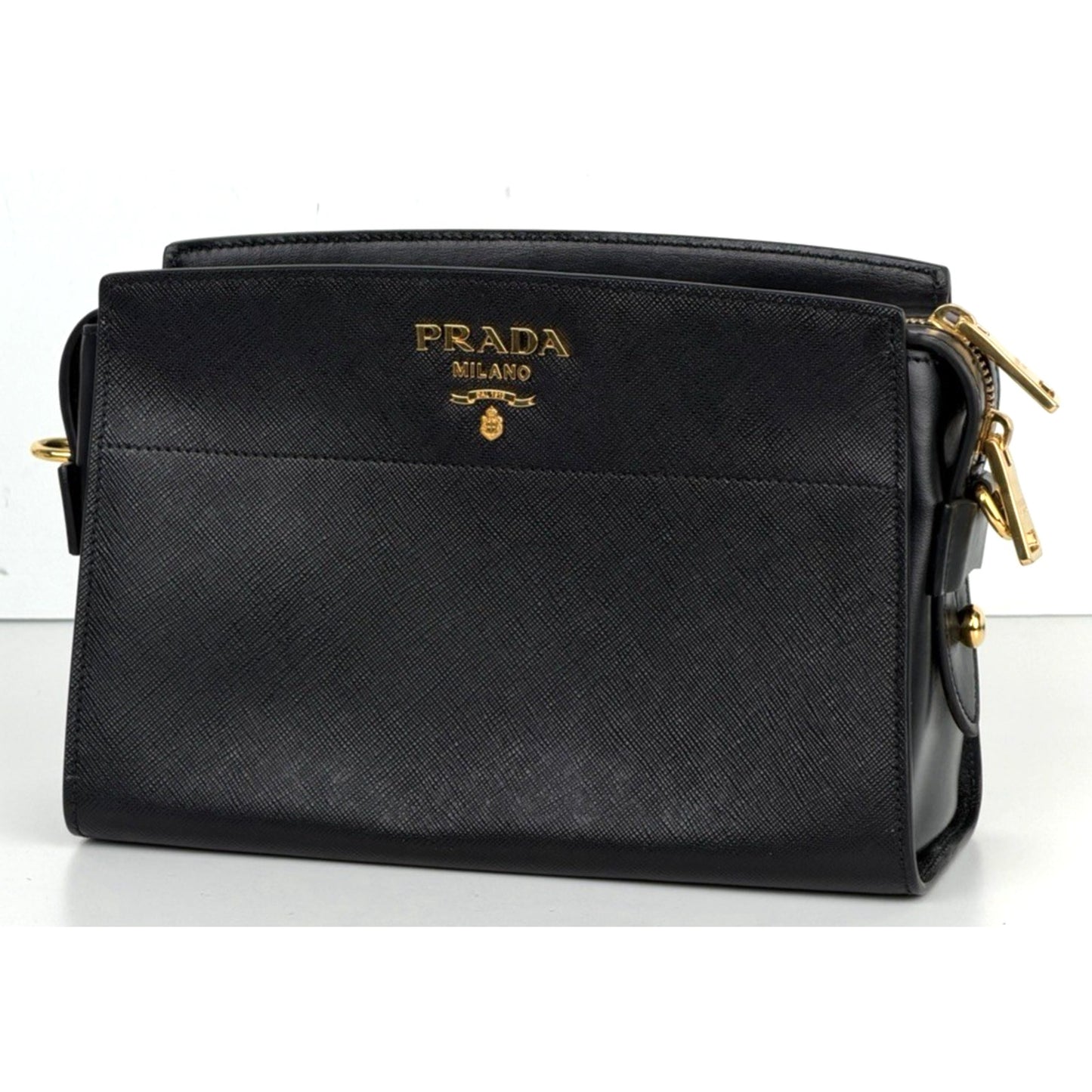 Prada Esplanade Crossbody Crossbody Bag in Black Saffiano Leather S-07