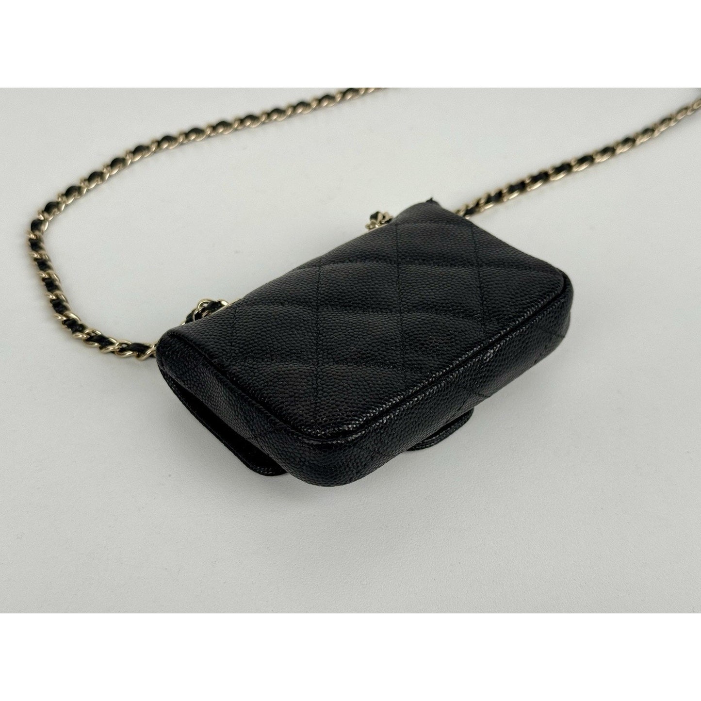 Chanel Classic Flap Chain Belt Bag Quilted Caviar Mini