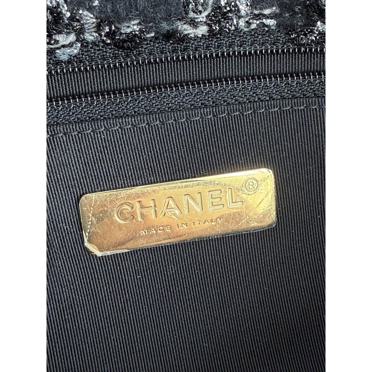 Chanel 19 Large Tweed Flap Women’s Shoulder Bag Black