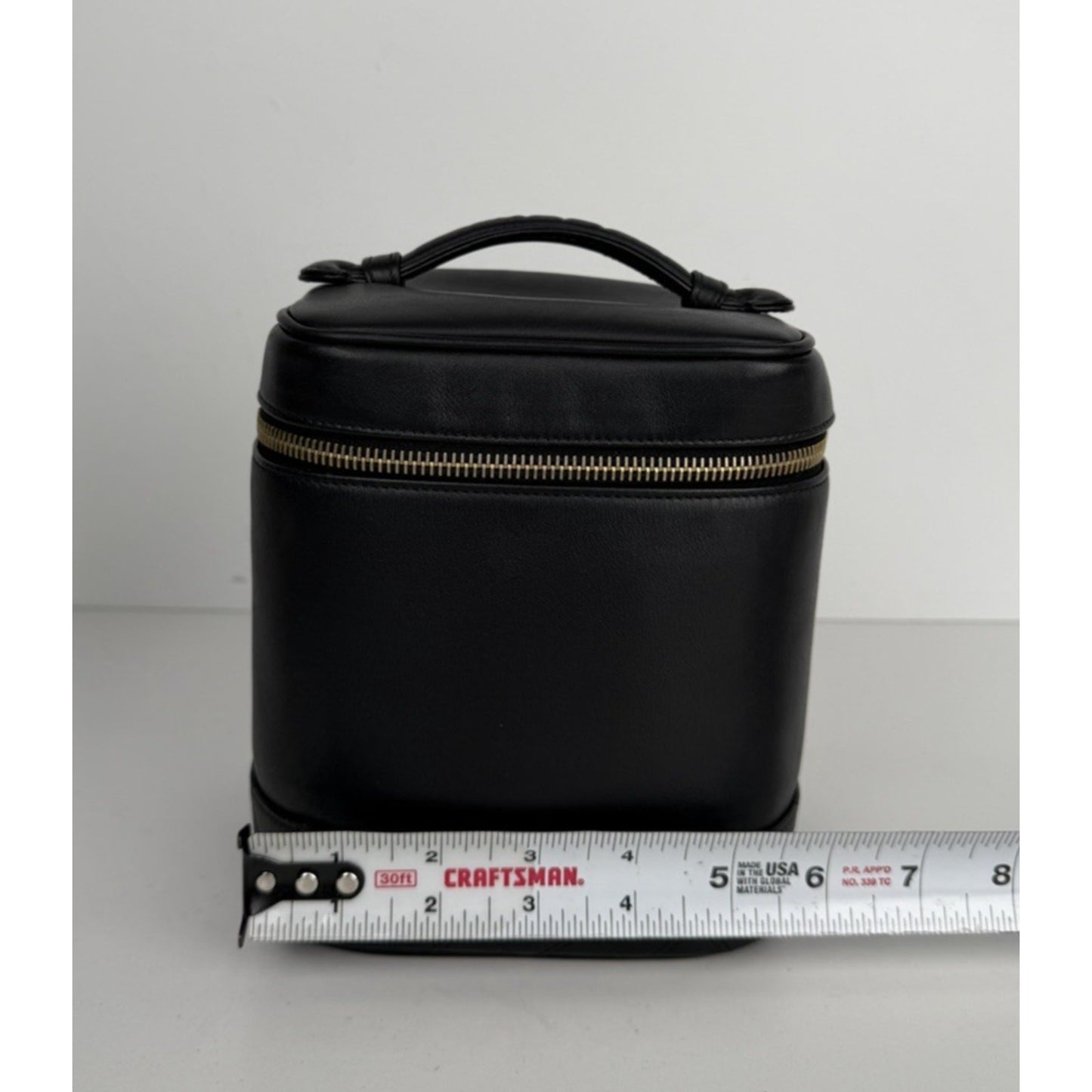 Chanel Vanity Cosmetic Case Bag in Black Leather Vintage Timeless S