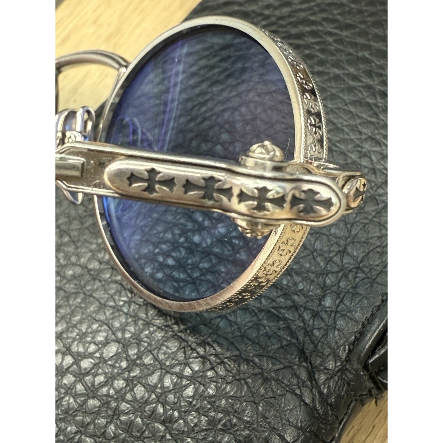CHROME HEARTS Honey Dipped Sterling Silver Oval Blue Sunglasses