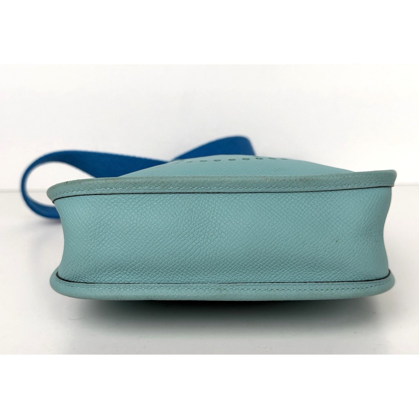 Hermes Evelyne TPM 16 Gen III Bag in Bleu Atoll and Canvas Shoulder Strap 2017D1