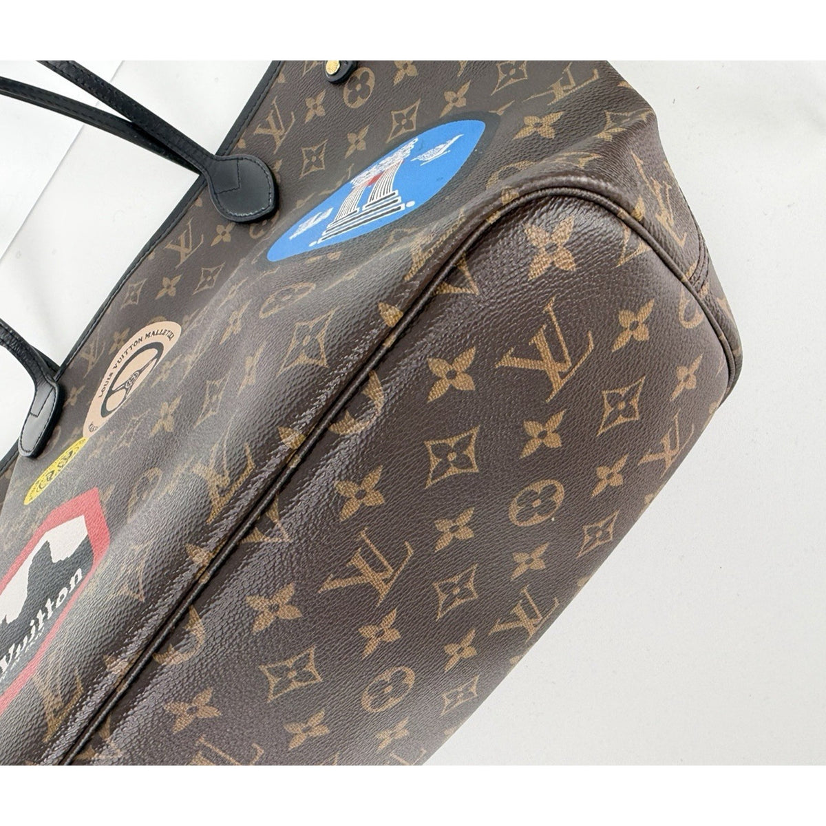 Louis Vuitton Neverfull World Tour MM Shoulder Bag Brown Coated Canvas 2016 S4