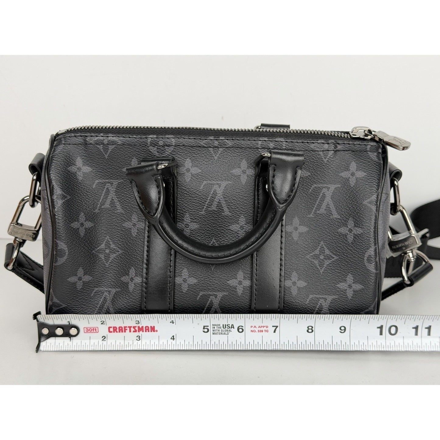 Louis Vuitton Keepall Bandouliere 25 Reverse Monogram Eclipse Canvas Microchipped
