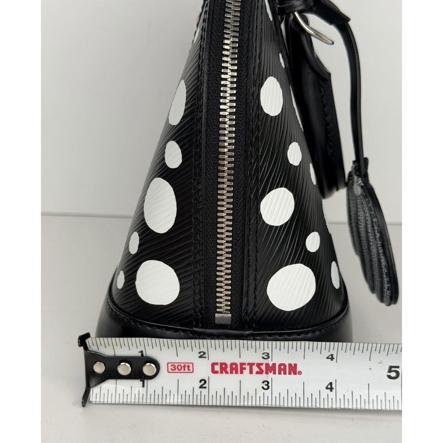 Louis Vuitton x Yayoi Kusama Alma BB Handbag in Black Epi Leather NFC C8