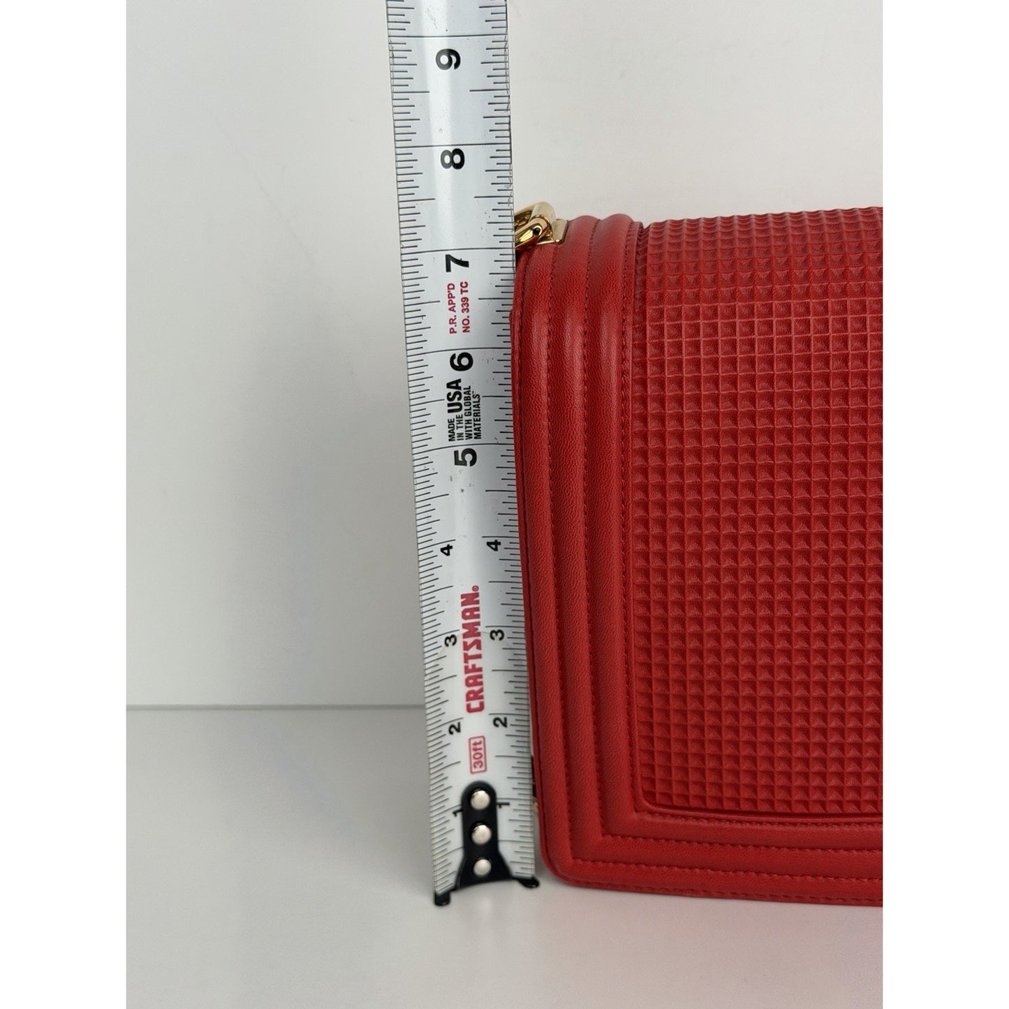Chanel Cube Boy Flap Bag Medium in Red Embossed Lambskin Leather 2013-2014 B6