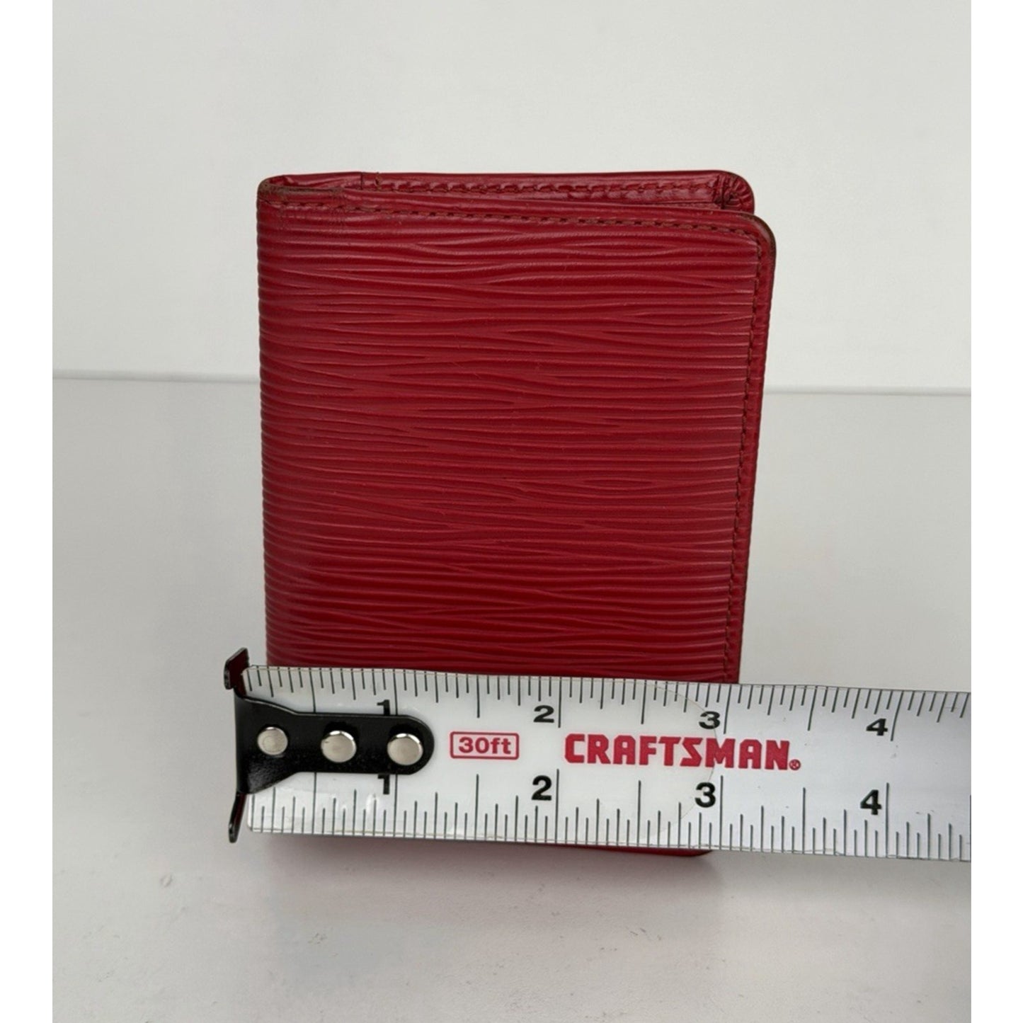 Louis Vuitton Pocket Organizer Card Holder Wallet Red Epi Leather 2005