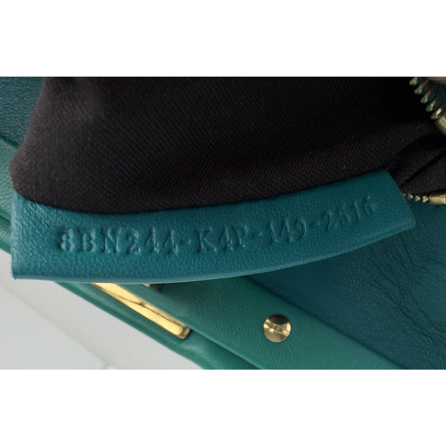 Fendi Peekaboo Handbag Mini in Emerald Green Leather & Gold Hardware S-07