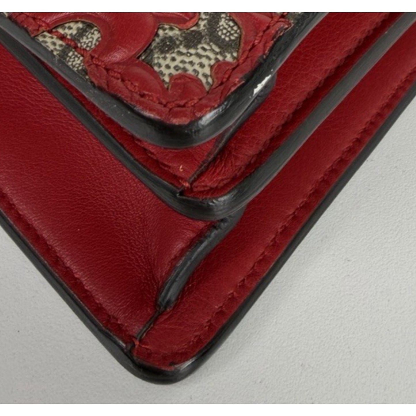 Gucci GG Supreme Arabesque Dionysus Shoulder Bag Small with Red Leather Trim S07