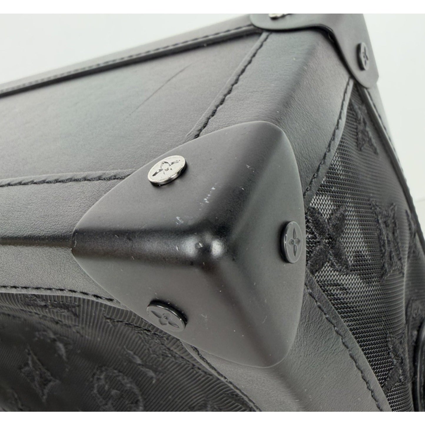 Louis Vuitton Soft Trunk Bag Black Monogram Embroidered Mesh Leather Trim2019 C5