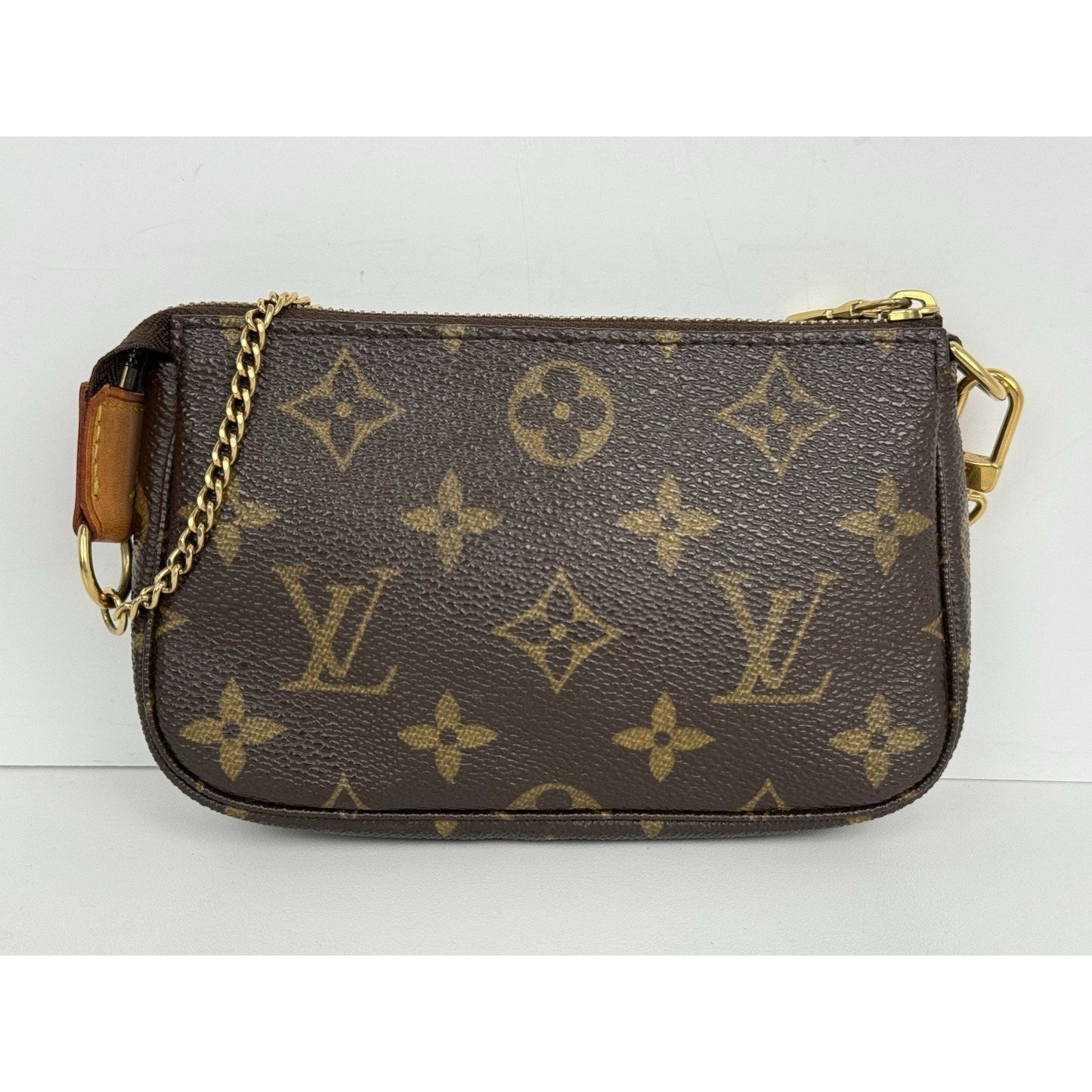 Louis Vuitton Mini Pochette Accessoires Monogram Canvas Brown with Gold Hardware